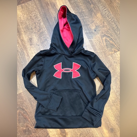 Under Armour Girls‎ Black and Pink Hoodie size medium - Picture 1 of 3